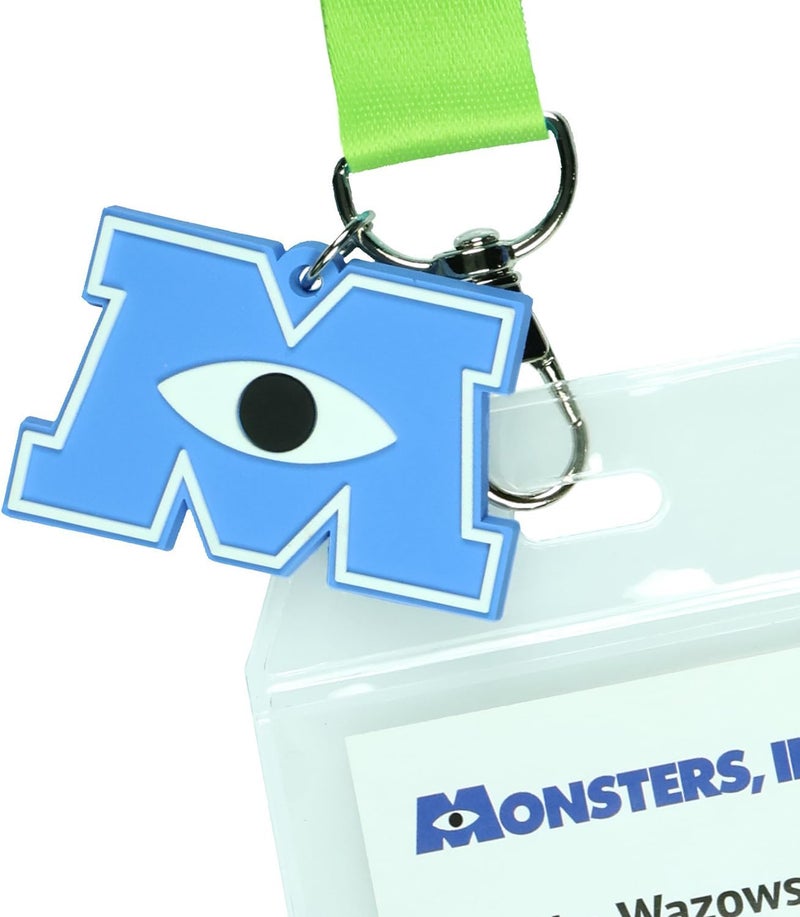 Disney Monsters Inc Scarer of The Month Mike Wazowski Scarer Assistant Breakaway Lanyard ID Badge Holder with 2" Rubber Charm (Green) - Image 3